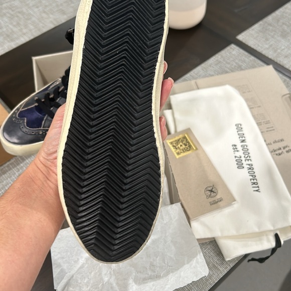 New Golden Goose Navy Mid Star Sneakers - Picture 7 of 16